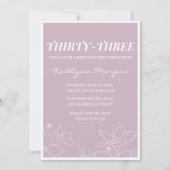 33歳の誕生日の招待エレガントモダンフローラ 招待状 (正面)