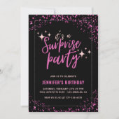 33歳の誕生日の招待サプライズパーティーピンク 招待状 (正面)