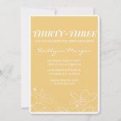 33歳の誕生日の招待ブルンチモダンイエロー 招待状 (正面)