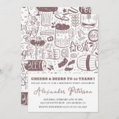 33歳の誕生日の招待メンビールヴィンテージ 招待状 (正面/裏面)