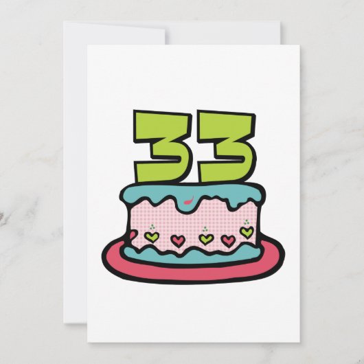 33歳の誕生日ケーキ カード (正面)