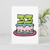 33歳の誕生日ケーキ カード (スタンド正面)