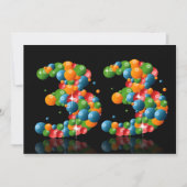 33歳の誕生日パーティー、バブルとボール 招待状 (正面)