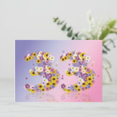 33歳の誕生日パーティー、花の文字 招待状 (スタンド正面)