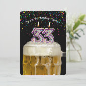 33歳の誕生日ビールパーティー 招待状 (スタンド正面)
