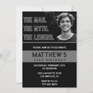 33歳の誕生日招待状男の伝説 招待状