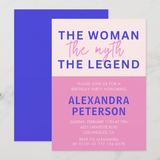 33歳の誕生日招待状 ユーモアあふれる 女性 神話 伝説 招待状 (正面/裏面)