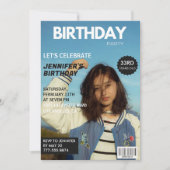 33歳の誕生日招待状 雑誌の表紙 招待状 (正面)