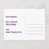 33歳の誕生日：楽しいハート柄、虹色33 ポストカード (裏面)