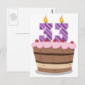 33歳オンお誕生日ケーキ ポストカード (正面/裏面)