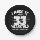 33歳皮肉ミームおもしろい33誕生日 ペーパープレート (正面)