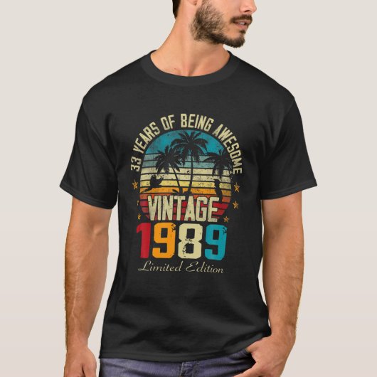 33歳、1989年、33素晴らし回のヴィンテージ Tシャツ (正面)