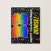 33番目の誕生日:おもしろい、カラフルStar Field Pattern ジグソーパズル (縦)