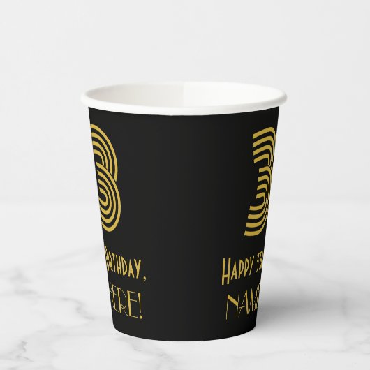 33番目の誕生日:インスパイアアールデコ検索「33」 & Name 紙コップ (左)