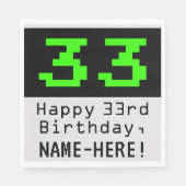 33番目の誕生日- Nerdy / オタク系のスタイル「33」と名前 スタンダードランチョンナプキン (正面)