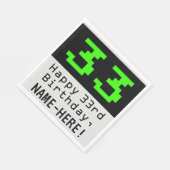 33番目の誕生日- Nerdy / オタク系のスタイル「33」と名前 スタンダードランチョンナプキン (角)