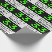 33番目の誕生日- Nerdy/オタク系のスタイル「33」と名前 ラッピングペーパー (角)