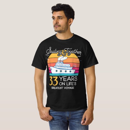 33結婚した年結婚記念クルーズレック Tシャツ (正面フル)