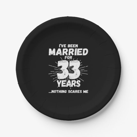 33結婚した年33おもしろい周年 ペーパープレート (正面)