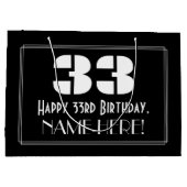 33誕生日インスパイア～アールデコルック"33" +名前 ラージペーパーバッグ (裏面)