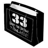 33誕生日インスパイア～アールデコルック"33" +名前 ラージペーパーバッグ (裏面アングル)