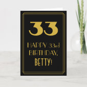 33誕生日インスパイア~アールデコ「33」の外観と名前 カード (正面)