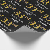 33誕生日エレガント：贅沢なフェイク金ゴールドルック# ラッピングペーパー (角)