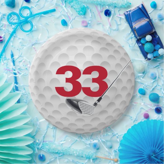 33誕生日ゴルフボールデザイン ペーパープレート (パーティー)