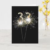 33誕生日スパークラーズオンブラック カード (黄色い花)