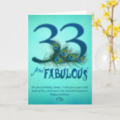 33誕生日テンプレートカード カード (黄色い花)