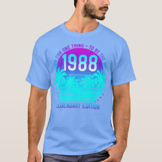 33誕生日ヴィンテージ1988エステティックサンセットパーム Tシャツ