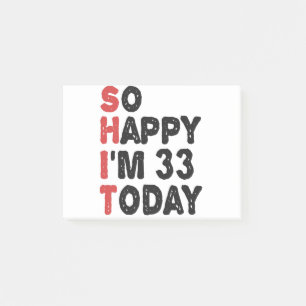 33誕生日嬉しい私は33 Today おもしろい Gift ポストイット