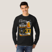 33誕生日応援とビール33年生まれ間 Tシャツ (正面フル)