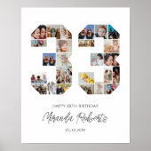 33誕生日第33カスタム号写真コラージュ ポスター (正面)