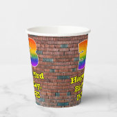 33誕生日:おもしろいグラフィティインスパイアレインボー33 紙コップ (左)