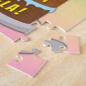 33誕生日:おもしろいケーキとキャンドル+名前をカスタムする ジグソーパズル (側面)