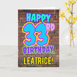 33誕生日-おもしろい、アーバングラフィティインスパイアルック カード