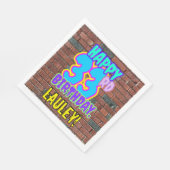 33誕生日~おもしろい、アーバングラフィティインスパイアルック スタンダードランチョンナプキン (角)