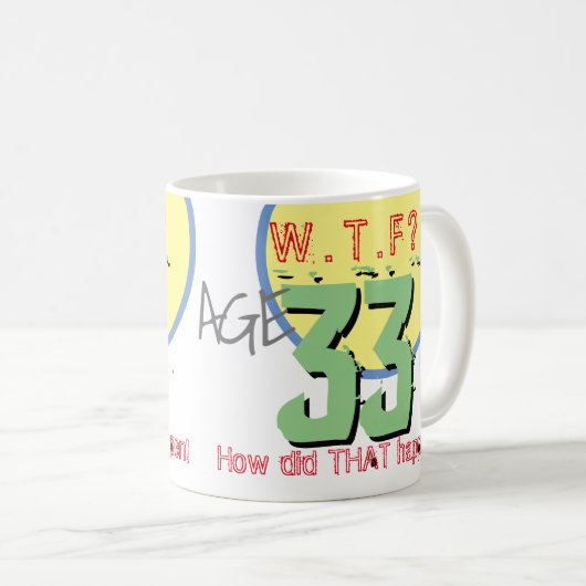 33誕生日。どうしたんだ！ コーヒーマグカップ (正面右)