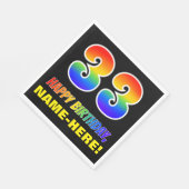 33誕生日:はっきりした,おもしろい,シンプル虹, 33 スタンダードランチョンナプキン (角)