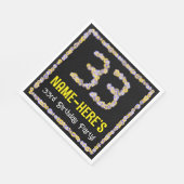 33誕生日:フローラ花数名前をカスタムする スタンダードランチョンナプキン (角)