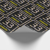 33誕生日:フローラ花数名前をカスタムする ラッピングペーパー (角)