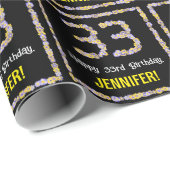 33誕生日:フローラ花数名前をカスタムする ラッピングペーパー (ロールコーナー)