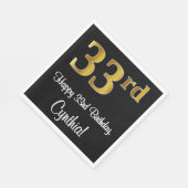 33誕生日~ラグジュアリーエレガントなフェイク金ゴールドルック# スタンダードランチョンナプキン (角)