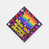 33誕生日:愛するハートパターン、虹# 33 スタンダードランチョンナプキン (角)