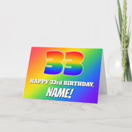 33誕生日:数々の色のレインボーパターン# 33 カード