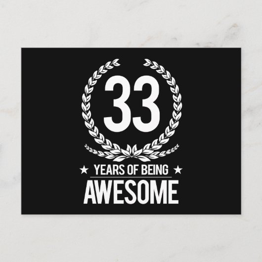 33誕生日(33歳素晴らし) ポストカード (正面)