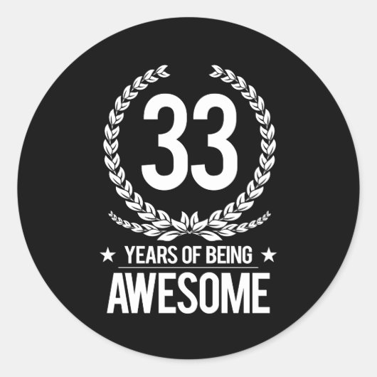 33誕生日(33歳素晴らし) ラウンドシール (正面)