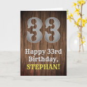 33誕生日: Country インスパイア Western Look, Name カード (黄色い花)