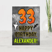 33誕生日: Erieハロウィーンテーマ+名前をカスタムする カード (正面)